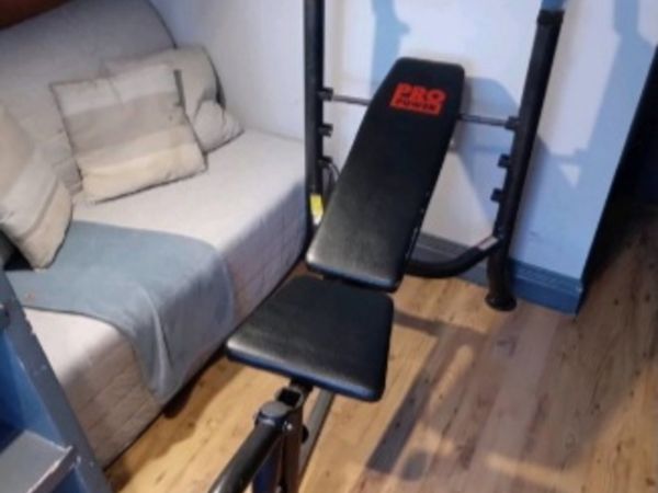 Pro Power Bench + barbell with 81kg need gone