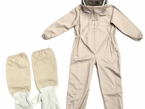 Bee Keeping Suit With Leather Gloves Coffee Color