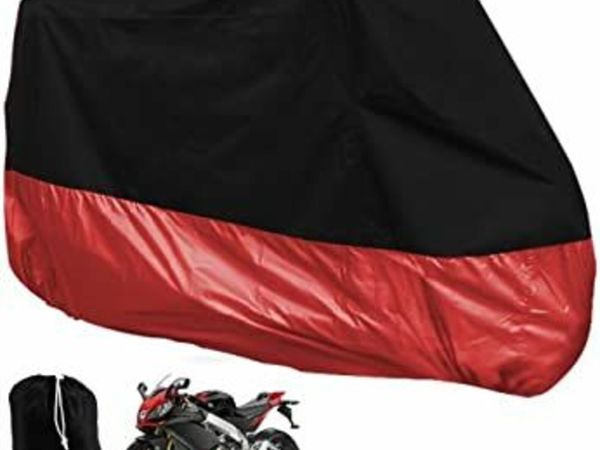 Motorcycle Motorbike Waterproof Cover Outdoor Indoor Black Red With Storage Bag (xxl)