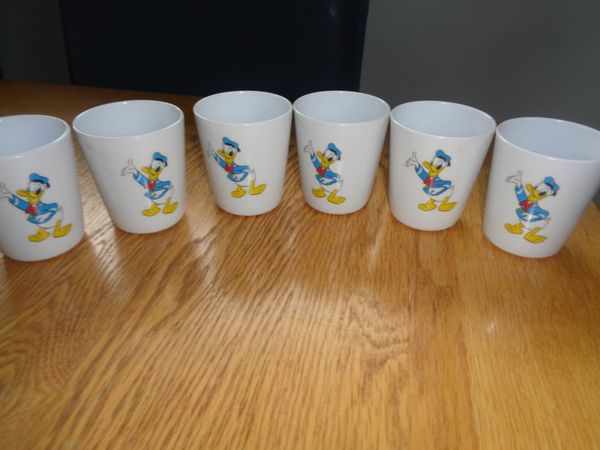 Vintage/Retro Donald Duck Drinking Tumblers x 6 for Sale