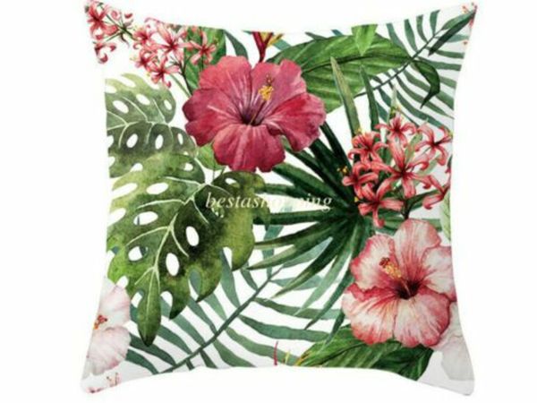 Living Case Cover Green Leave Throw Waist Cushion Cover Office Home Decor Pillow