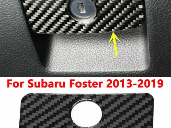 Carbon Fiber Dashboard Storage Box Handle Trim For Subaru Forester 2013-2019