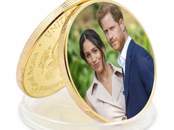 2021 New Year Gift Challenge Coin Prince William and His Wife Gold Plated Coin
