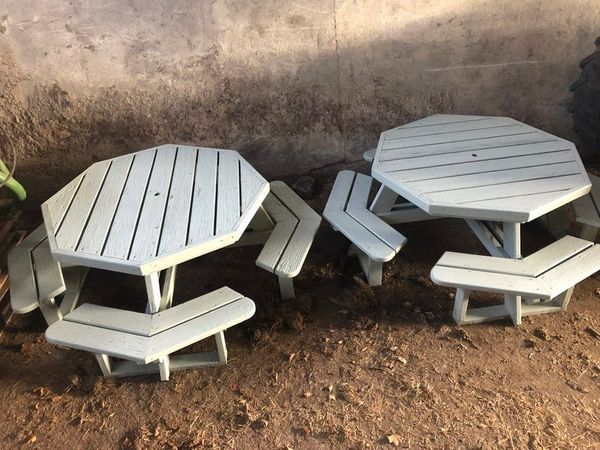 Painted 8 seater bench