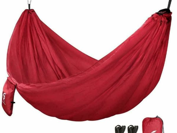 Single Camping Hammock With 10FT Tree Straps, Lightweight Parachute Portable