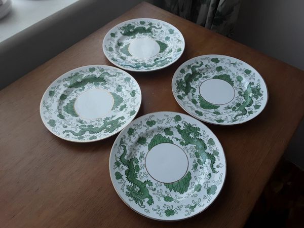 Collectible bone china side plates green Dragon