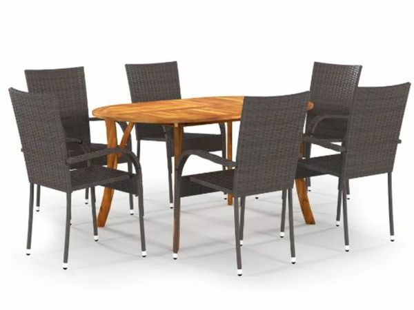 New*LCD 7 Piece Garden Dining Set Brown for sale in Meath for €509 on