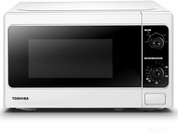800w 20L Microwave Oven with Function Defrost and 5 Power Levels, Stylish Design – White - MM-MM20P(WH)