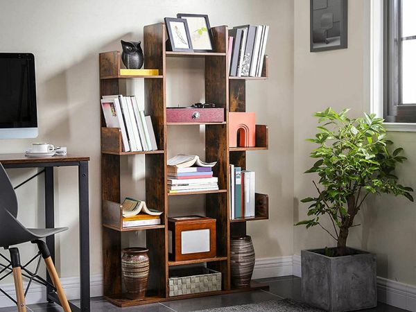 Tree-Shaped Bookcase with 13 Compartments