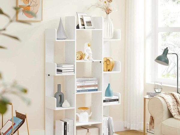 Tree-Shaped Bookcase with 13 Compartments White