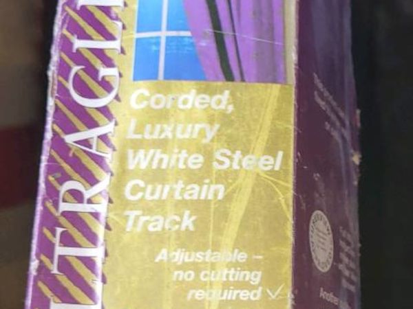 White steel corded curtain track 8 ft 5