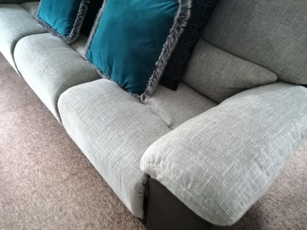 Santori 3 Seater Fabric Recliner Sofa in Beige