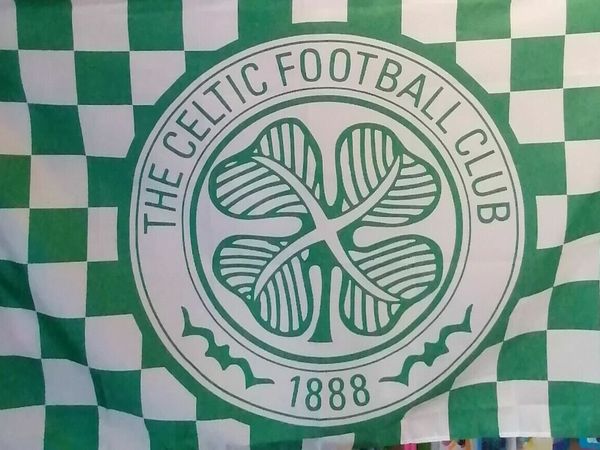 Celtic football flag green and white 5ft x 3ft