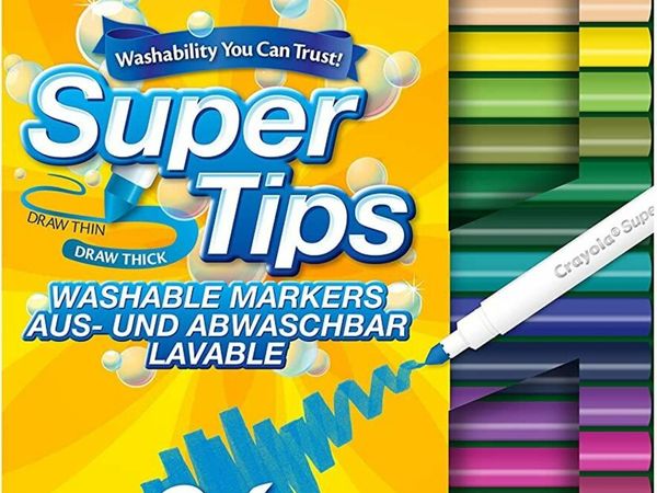 SuperTips Washable Felt Tip Colouring Pens, 24 Count (Pack of 1)