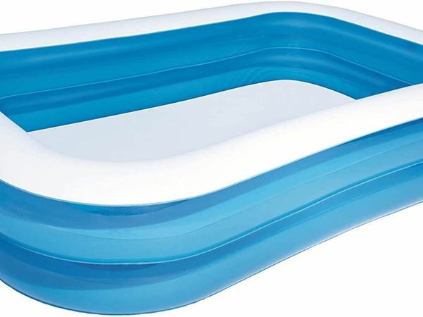 Family Pool, rectangular pool for children, easy to assemble, blue, 262 x 175 x 51 cm