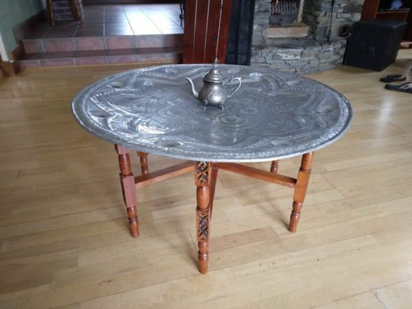 Moroccan Tea Tray Table with teapot