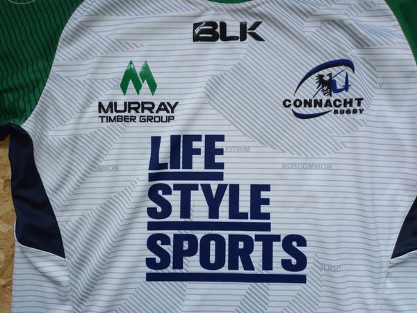 Connacht Rugby Jersey - Excellent Condition - Shirt White Green BLK Ireland Galway Heineken Cup Connaught