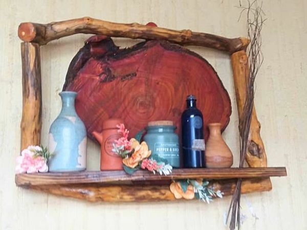 Rustic Woodslice Floating Shelf / Display