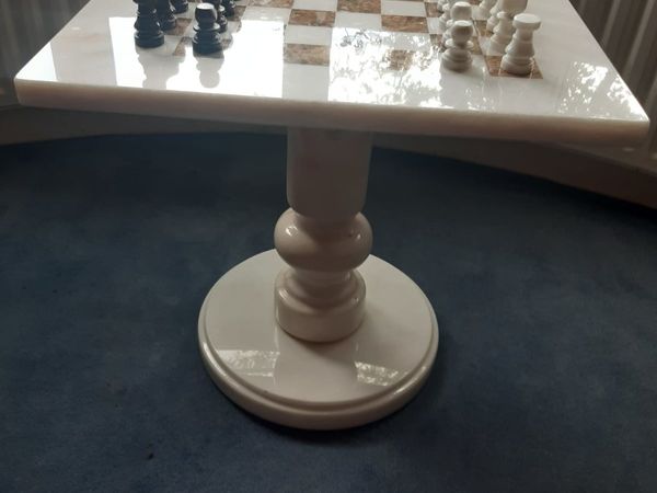 Marble Pedestal Chess Table