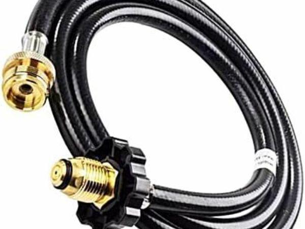 6Ft Propane Hose Connects, High-Pressure Propane Adapter Hose 1 Lb to 20 Lb Converter Quick-Connect Propane Hose for Grill, Stove