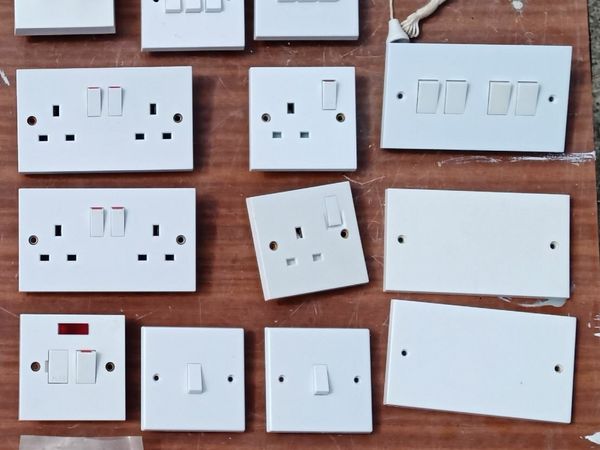 White Accessories Single Double Sockets Light Switches Dimmer