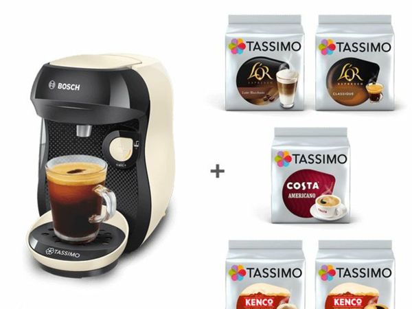 TASSIMO HAPPY by Bosch Coffee Machine + 5 coffee packs