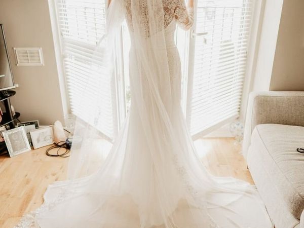 Pronovias Wedding Dress and Cathedral length Veil