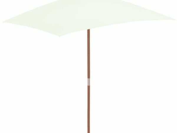 New*LCD Outdoor Parasol with Wooden Pole 150x200 cm Sand