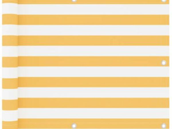 New*LCD Balcony Screen White and Yellow 75x500 cm Oxford Fabric