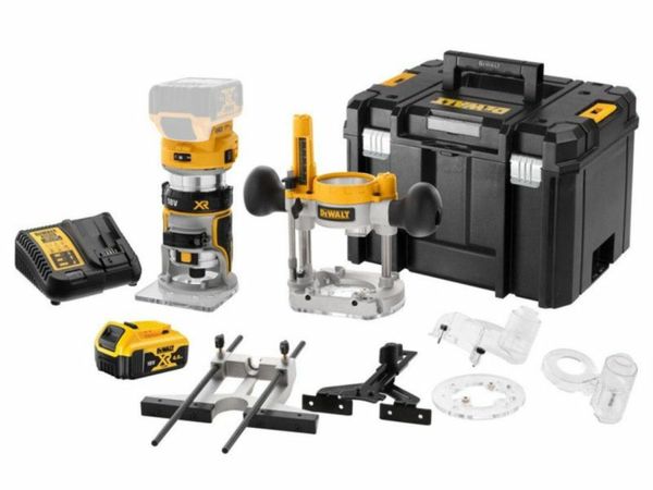 DeWalt DCW604P1T 18V XR Brushless Router kit 1x 5Ah DCB184 battery and charger DCB115 w/ TSTAK