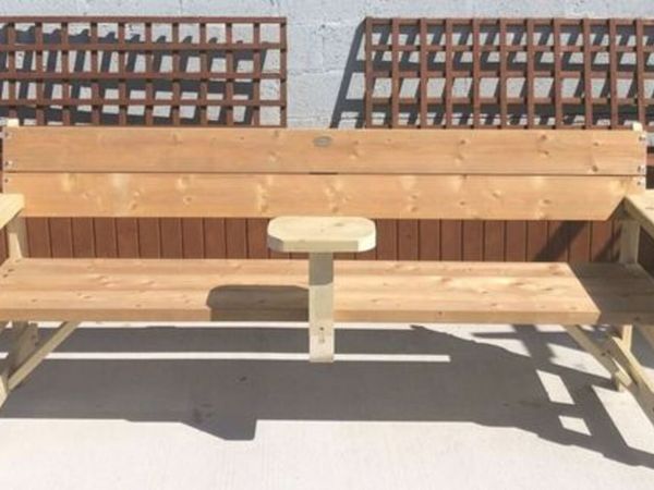 Garden Bench with with centre table attached