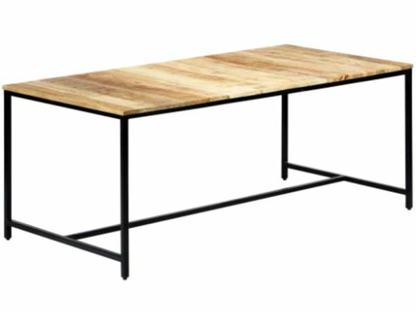 New*LCD Dining Table 180x90x75 cm Solid Rough Mango Wood