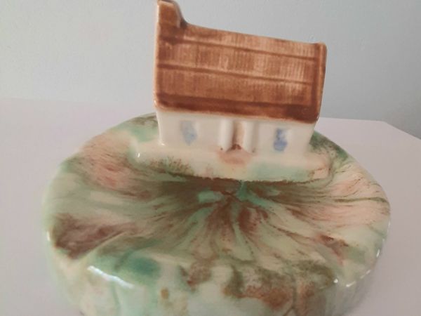 Carrigaline or Caring Ware Pottery Irish Cottage Ash Tray.