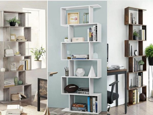New 6 Tier Wooden Bookcase - FREE P&P