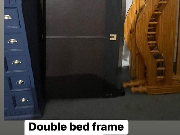 Double leather bed frame 4,6 ft
