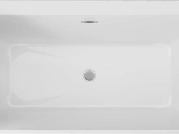 HIACYNT Acrylic bathtub, back-to-wall/freestanding, rectangular - 160 cm - white