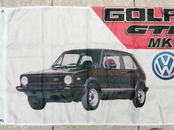 Golf GTI Mk 1 flag 3ft x 2ft. Black