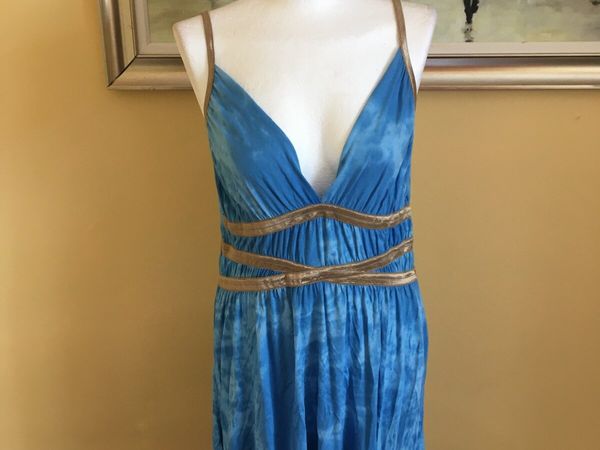 Blue Grecian style sun dress