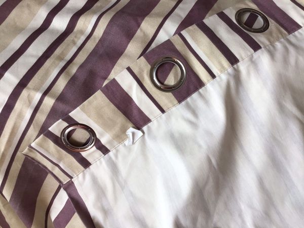 Pr. Fully Lined Striped Curtains