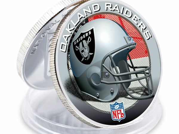 OAKLAND RAIDERS 999.9 Silver Plated Metal Coin Art Ornament NFL Souvenir Coin
