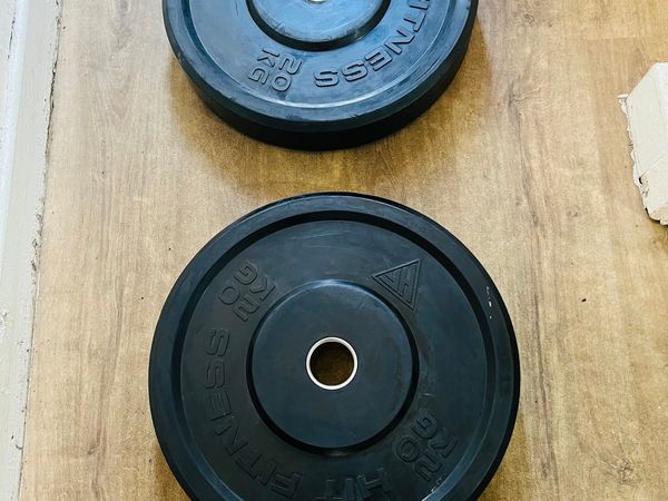 2 X 20kg hit fitness Bumper Olympic plates 2-inch