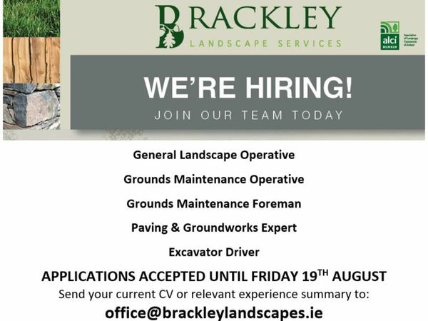 Brackley Landscape Services - recruiting now!