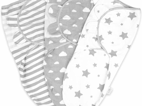 Baby Swaddle Blanket 0-3 Months 100% Organic Cotton Newborn Swaddles - Pack of 3 Swaddle Blankets - New Born Swaddle Wrap For Boy and Girl