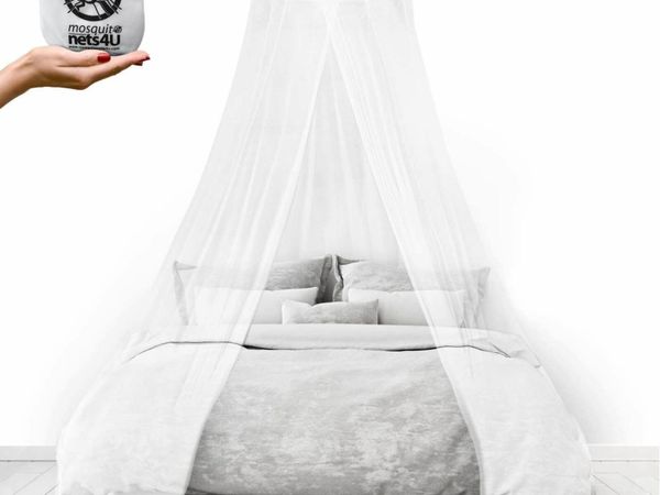 LARGE MOSQUITO NET Bed Canopy Maximum Insect Net Protection No Skin Irritation Deet Free Natural Repellent