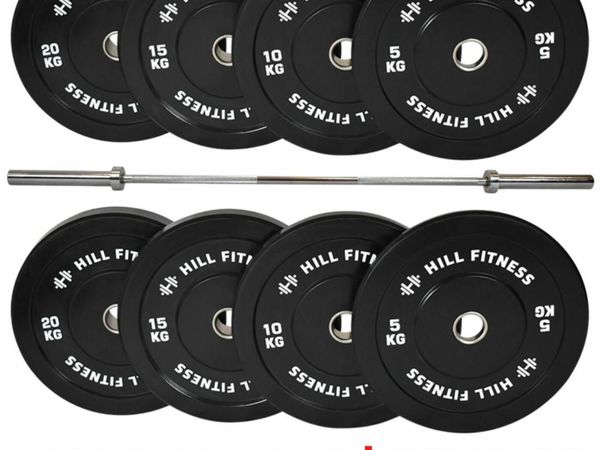 120KG Bundle | 100kg Icon Bumper Plates + 20kg Function Olympic Bar (weights gym)