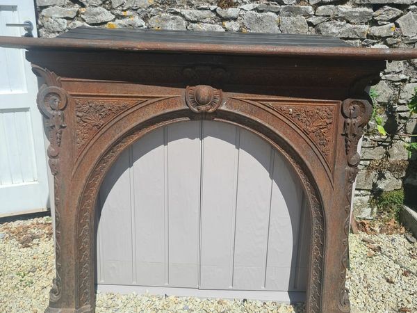 Antique cast iron fireplace