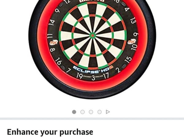 Dart board surround with built in light