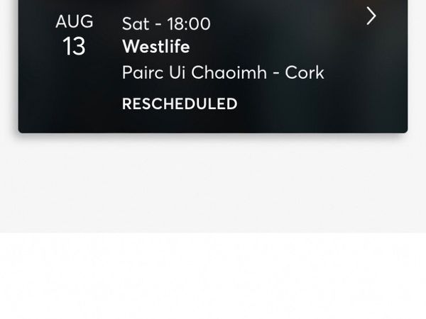 2x Standing Tickets for Westlife in Cork €100