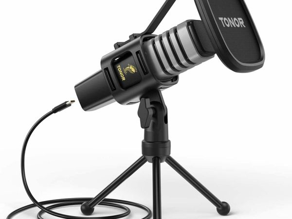 USB Microphone Cardioid Condenser PC Microphone Stand Pop Shock Mount Stream Podcasting Voice