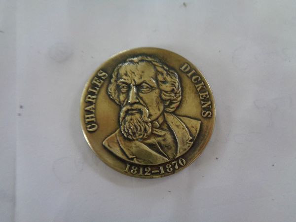 Charles Dickens Bronze Medal for Sale